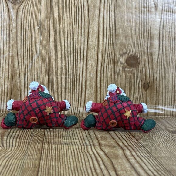 Retro Santa Stocking‎ Hanger Christmas Collection Cottage Patchwork Lot Of 2 - Picture 3 of 7